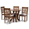 Baxton Studio Elise Grey Upholstered and Walnut Wood 5-Piece Dining Set 169-9881-10899 - alternate 6